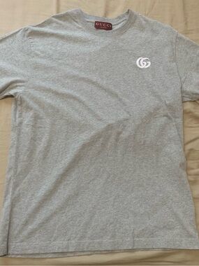 Gucci Light Gray Short-Sleeve Logo Tee